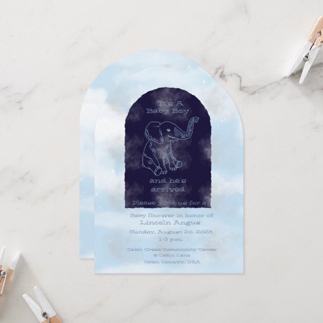 Boy Baby Shower Invitation (Front/Back In Situ)