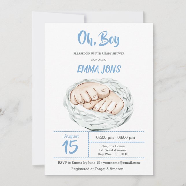 Boy Baby Shower invitation (Front)