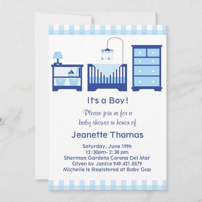 Boy Baby Shower Invitation (Front)