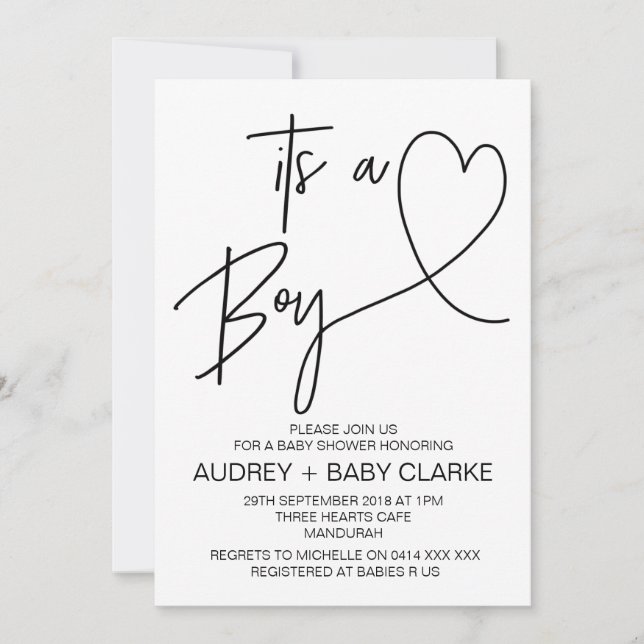 Boy Baby Shower Invitation (Front)