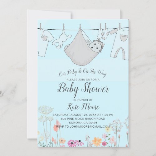 Boy Baby Shower Invitation  Baby Bundle