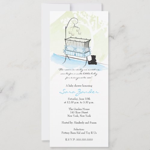 Boy Baby Shower Invitation - Baby Crib