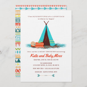 Boy Baby Shower Invitation Boho Chic