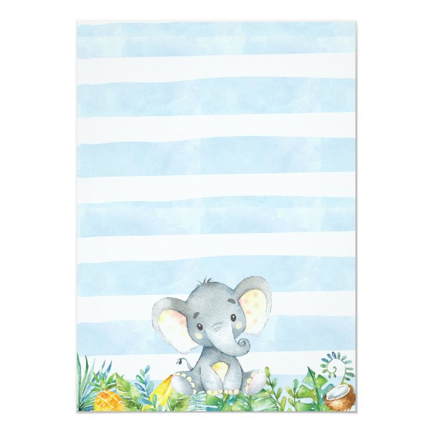 Boy Baby Shower Invitation, Elephant Baby Shower Card