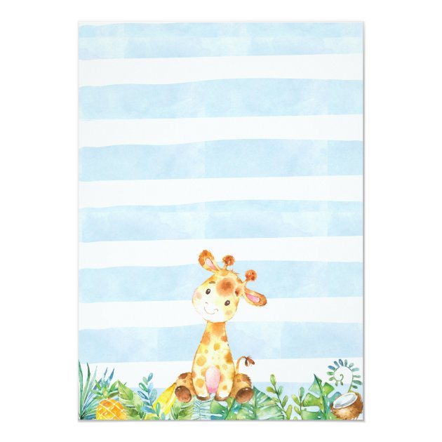Boy Baby Shower Invitation, Giraffe Baby Shower Card