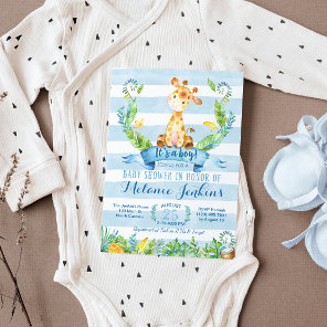 Boy Baby Shower Invitation, Giraffe Baby Shower Invitation