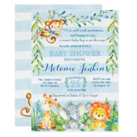 Boy Baby Shower Invitation, Jungle Baby Shower Invitation