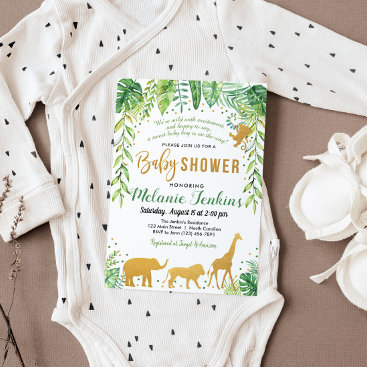 Boy Baby Shower Invitation, Jungle Baby Shower Invitation