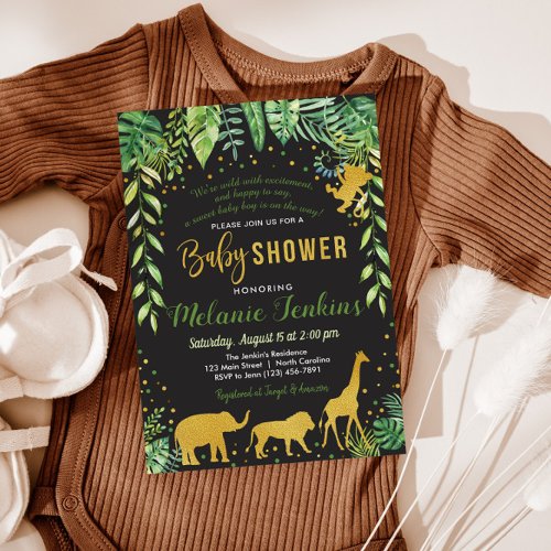 Boy Baby Shower Invitation Jungle Baby Shower Invitation