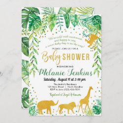 Boy Baby Shower Invitation, Jungle Baby Shower Invitation