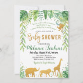 Boy Baby Shower Invitation, Jungle Baby Shower Invitation (Front)