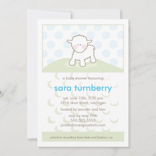 Boy Baby Shower Invitation - Little Lamb