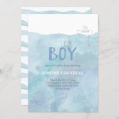 Boy Baby shower Invitation | Nautical | Whale (Front/Back)