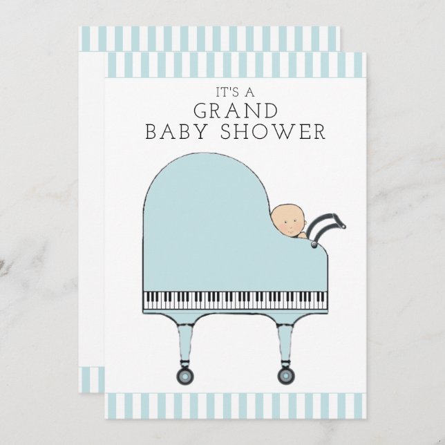 Boy Baby Shower Invitations (Front/Back)