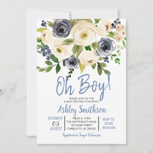 Boy Baby Shower Invitations oh boy Invitation