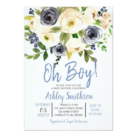 Boy Baby Shower Invitations Oh Boy Invitation Zazzle Com