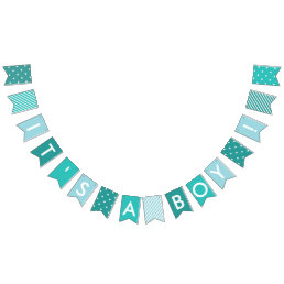 Boy Baby Shower It&#39;s A Boy Turquoise Blue Bunting Flags