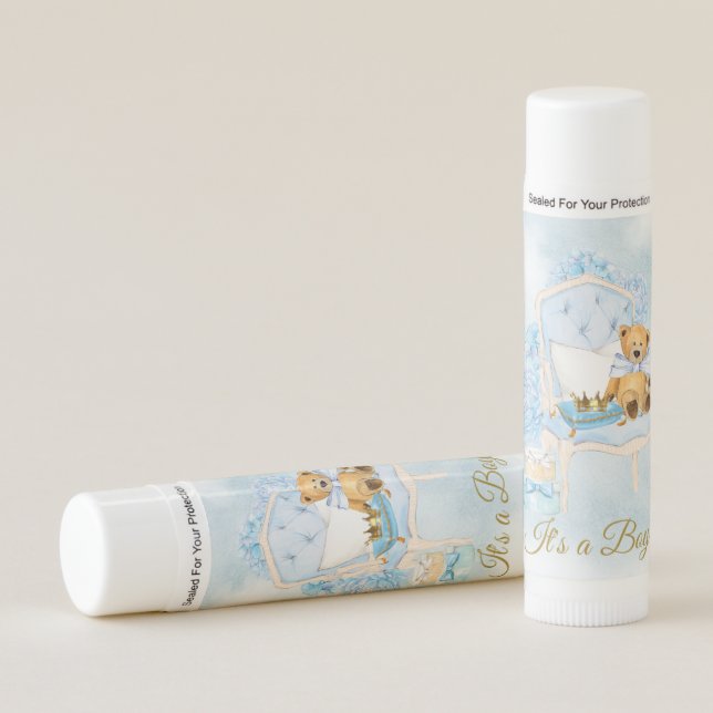 Boy Baby Shower Lip Balm Favors (Front)
