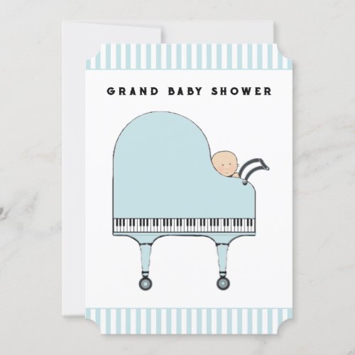 Boy Baby Shower Music Themed Invitations