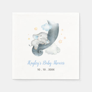 Boy Baby Shower Napkins (Blue Sleeping Elephant)