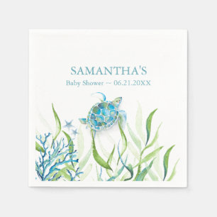 Boy Baby Shower Napkins Sea Turtle