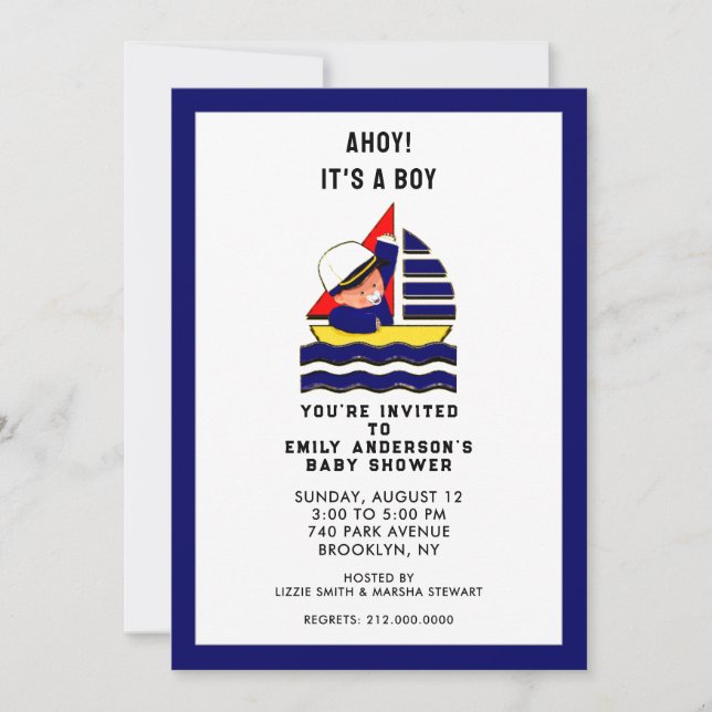 Boy Baby Shower Nautical Invitations (Front)
