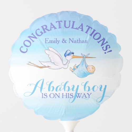 Boy baby shower new parents to be congratulations balloon