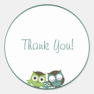 Boy Baby Shower Owl Sticker