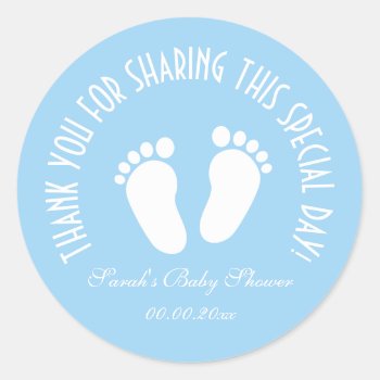 Boy Baby Shower Party Favor Thank You Stickers by logotees at Zazzle