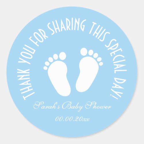 Boy baby shower party favor thank you stickers