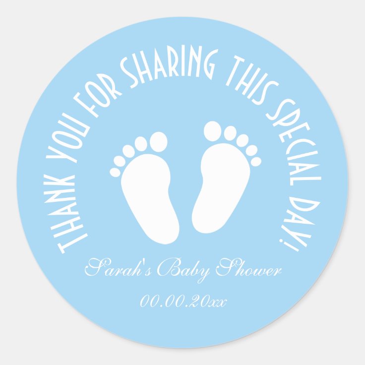 Boy baby shower party favor thank you stickers | Zazzle