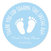 Boy baby shower party favor thank you stickers