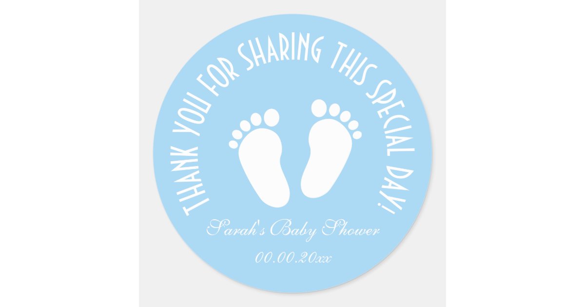 Boy baby shower party favor thank you stickers | Zazzle
