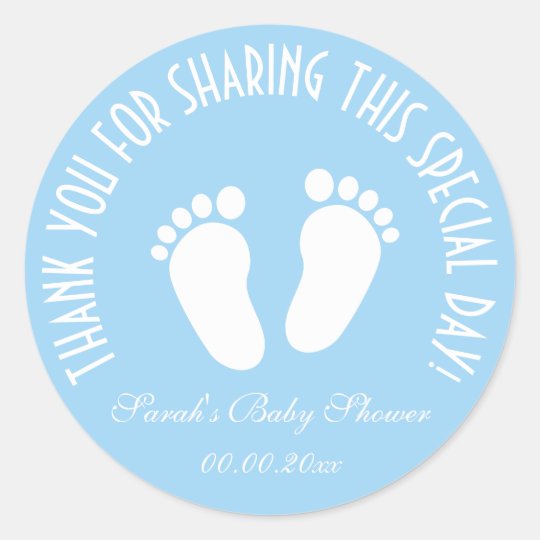 Boy baby shower party favor thank you stickers | Zazzle.com