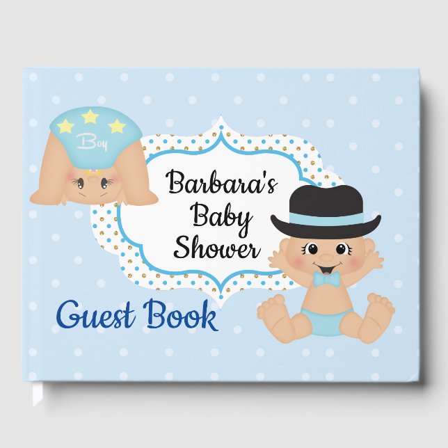 Boy Baby Shower Personalized Guest Book (Front)