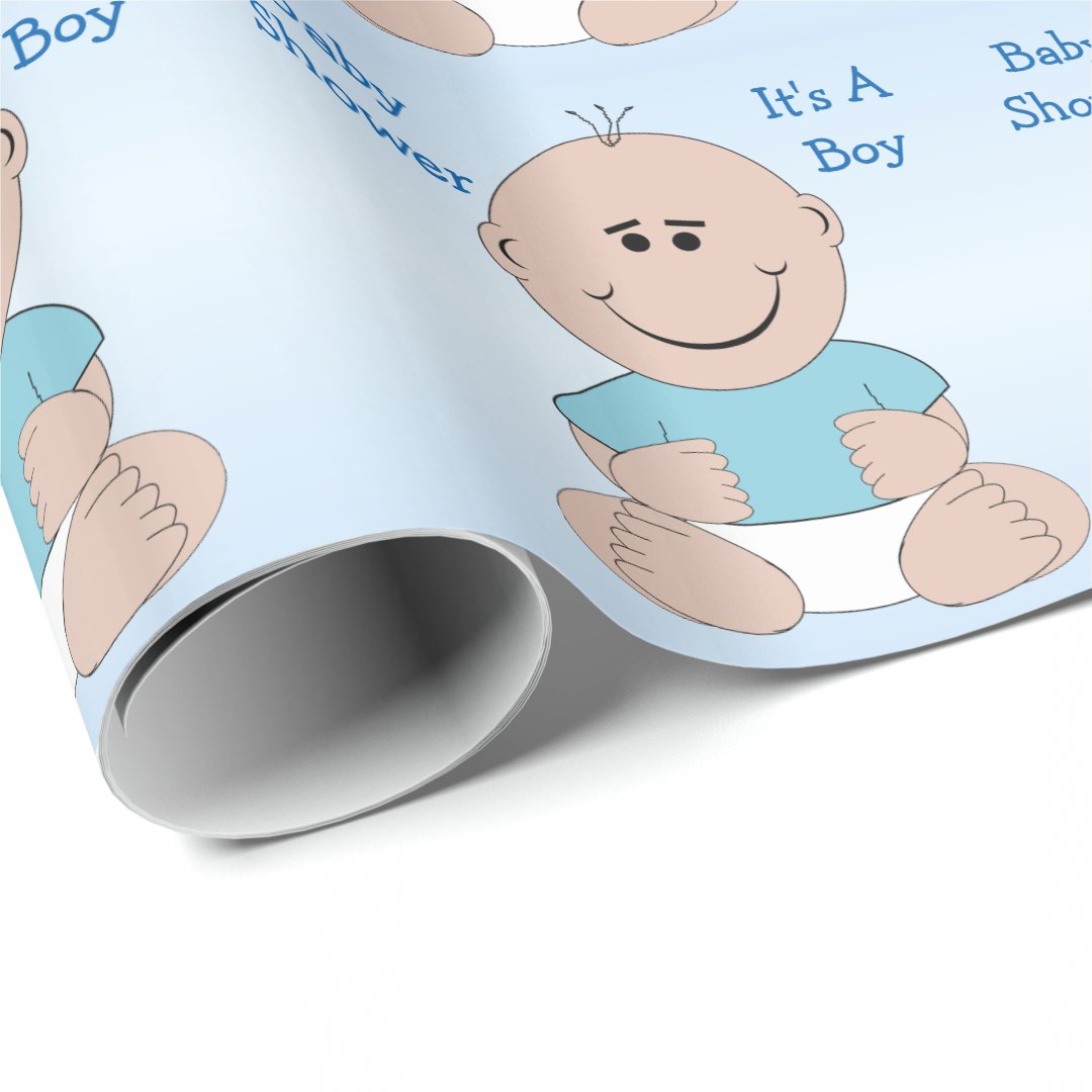 Boy Baby Shower Personalized Wrapping Paper Zazzle