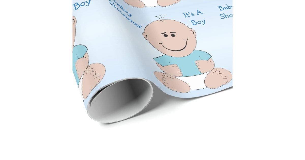 Boy Baby Shower Personalized Wrapping Paper Zazzle