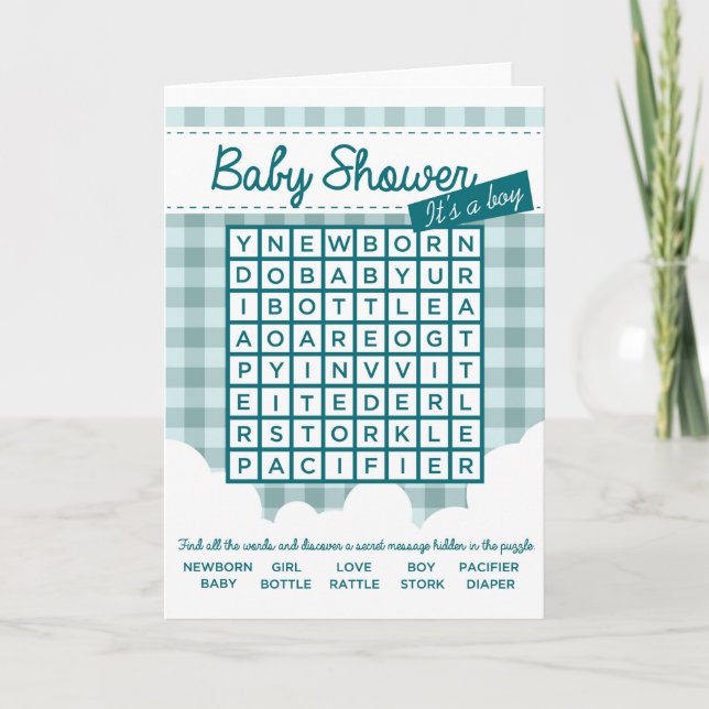 boy baby shower puzzle invitation (Front)