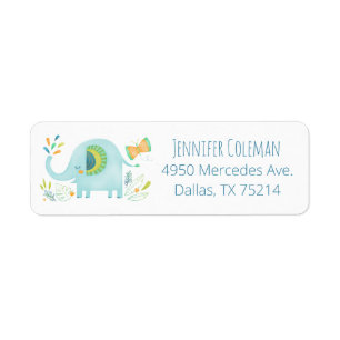 Boy Baby Shower Return Address Label