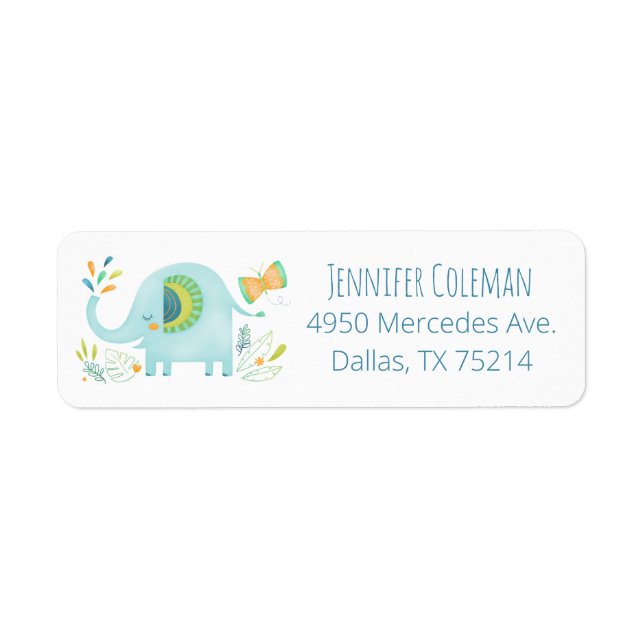 Boy Baby Shower Return Address Label (Front)