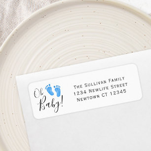 Boy Baby Shower Return Address Label