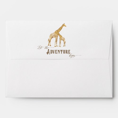 Boy Baby Shower Safari Adventure Giraffe Painted Envelope