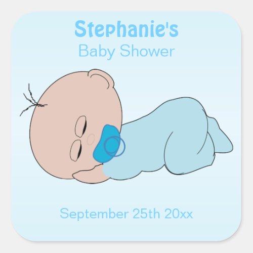 Boy Baby Shower Square Sticker