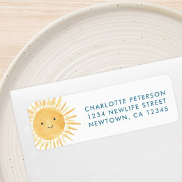 Boy' Baby Shower Sun Return Address Label