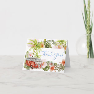 Boy Baby Shower Surf Tropical Beach Thank You Card