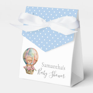 Boy BABY SHOWER Teddy Hot Air Balloon Blue Favor Boxes