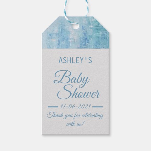 Boy Baby Shower Thank You Dusty Blue Navy Favor Gift Tags