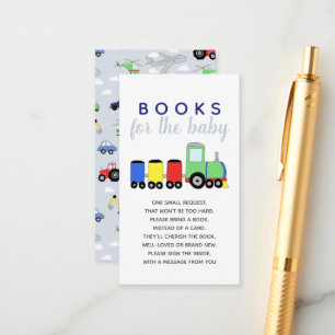 Boy Baby Shower Travel Books For Baby Enclosure Card