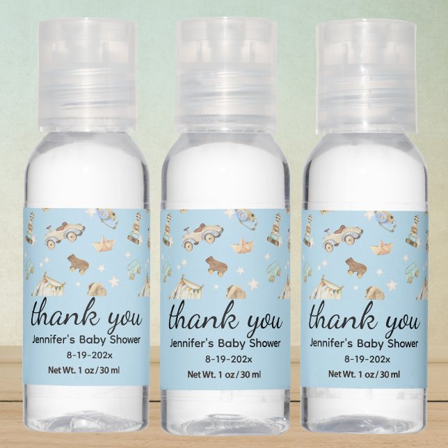 Boy Baby Shower TY Favor 12 Bottles  Hand Sanitizer (Creator Uploaded)