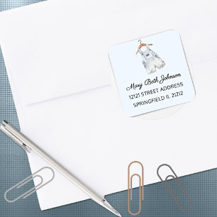 Boy Baby Shower Watercolor 1.5-in Address Sticker